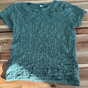 Old Navy Textured Short Sleeve Top in Green